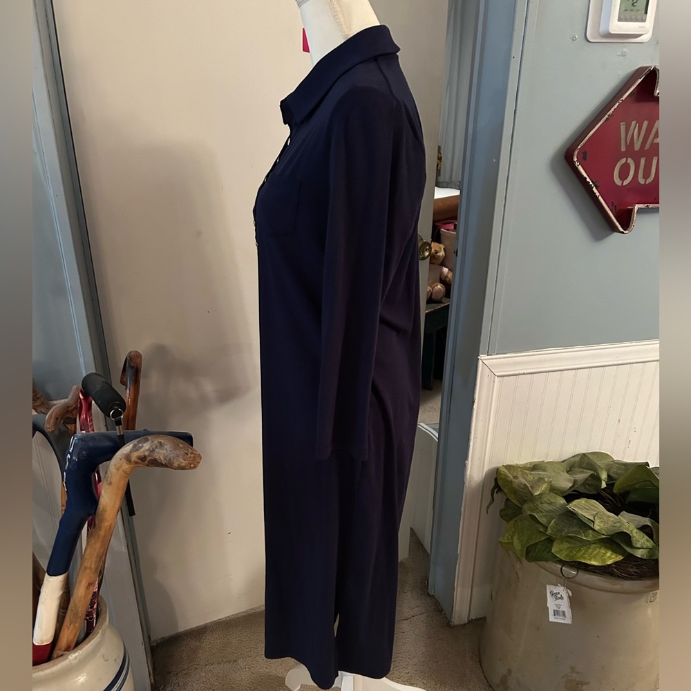 Lilly Pulitzer True Navy 3/4 Sleeve Knee Length Dress - Picture 2 of 4